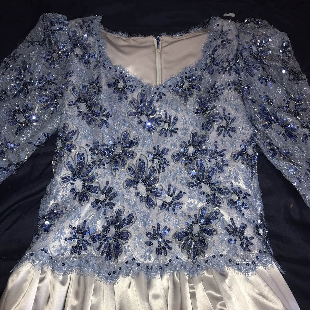 NWOT Dress W/Blue Floral Top & Gray Skirt Sz 14